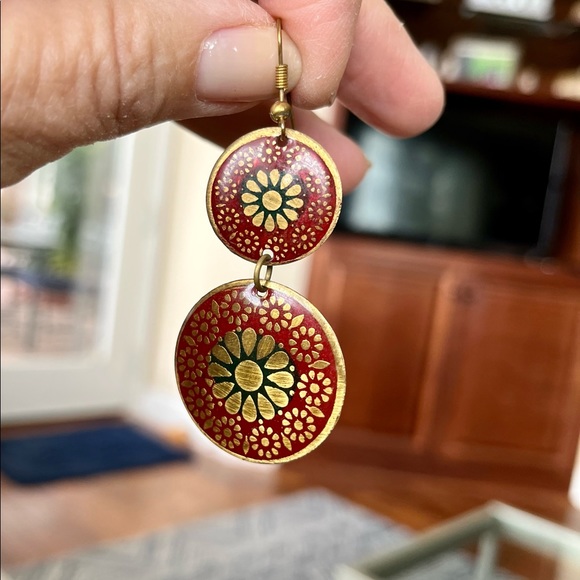 Set of 3 Vintage Boho Dangle earrings - Picture 6 of 7